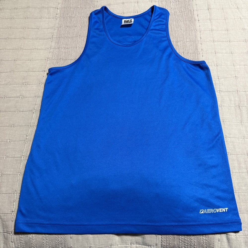 TITLE Boxing Men's Blue Sleeveless Aerovent Tank Top Lightweight Mesh Size S